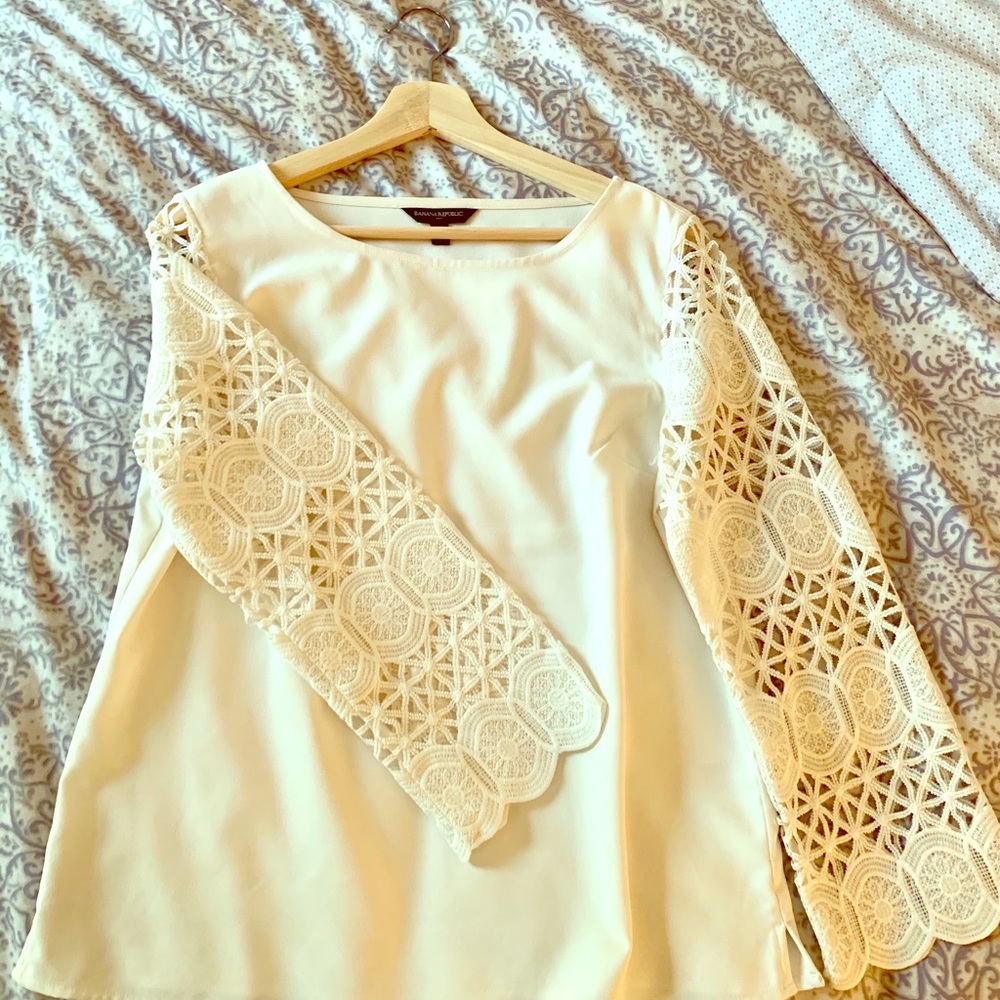 White Lace sleeve blouse